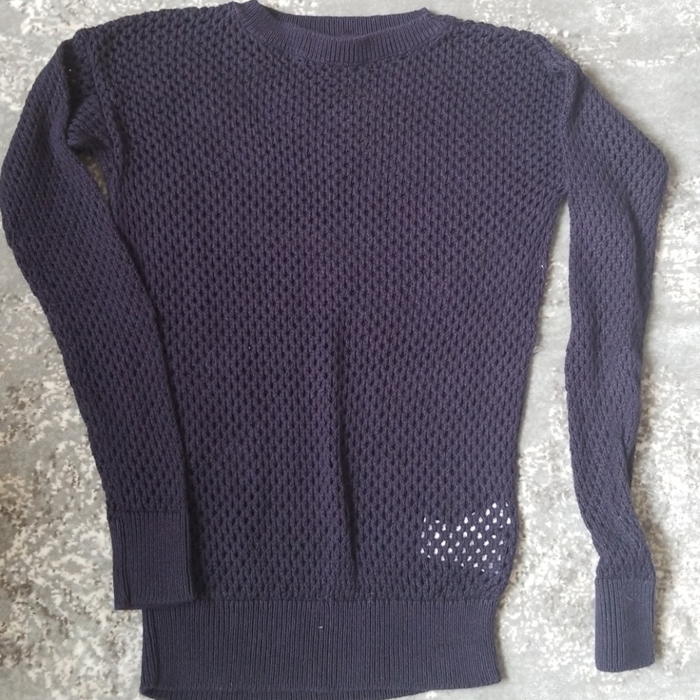Michael Kors Navy Crocheted Sweater XSmall